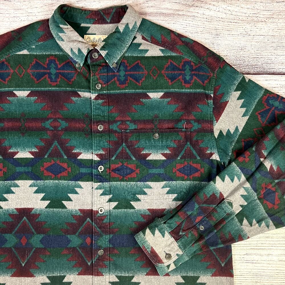 Vintage Cabela's Western Button Up Long Sleeve Shirt